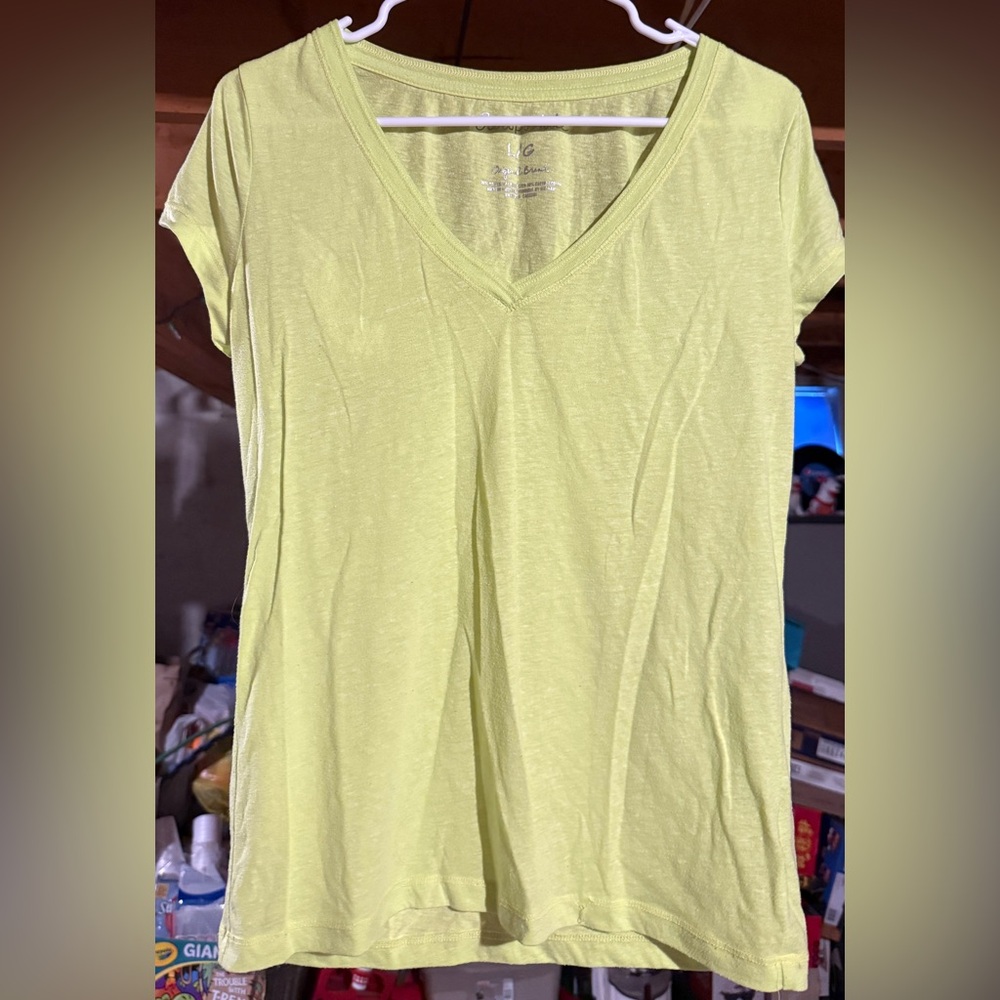 Aeropostale Yellow Fitted Cap Sleeve Tee